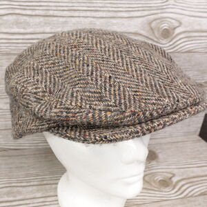 VINTAGE HANNA HATS DONGEL TOWN IREAND TWEED WOOL CABBIE NEWSBOY HAT CAP SZ L